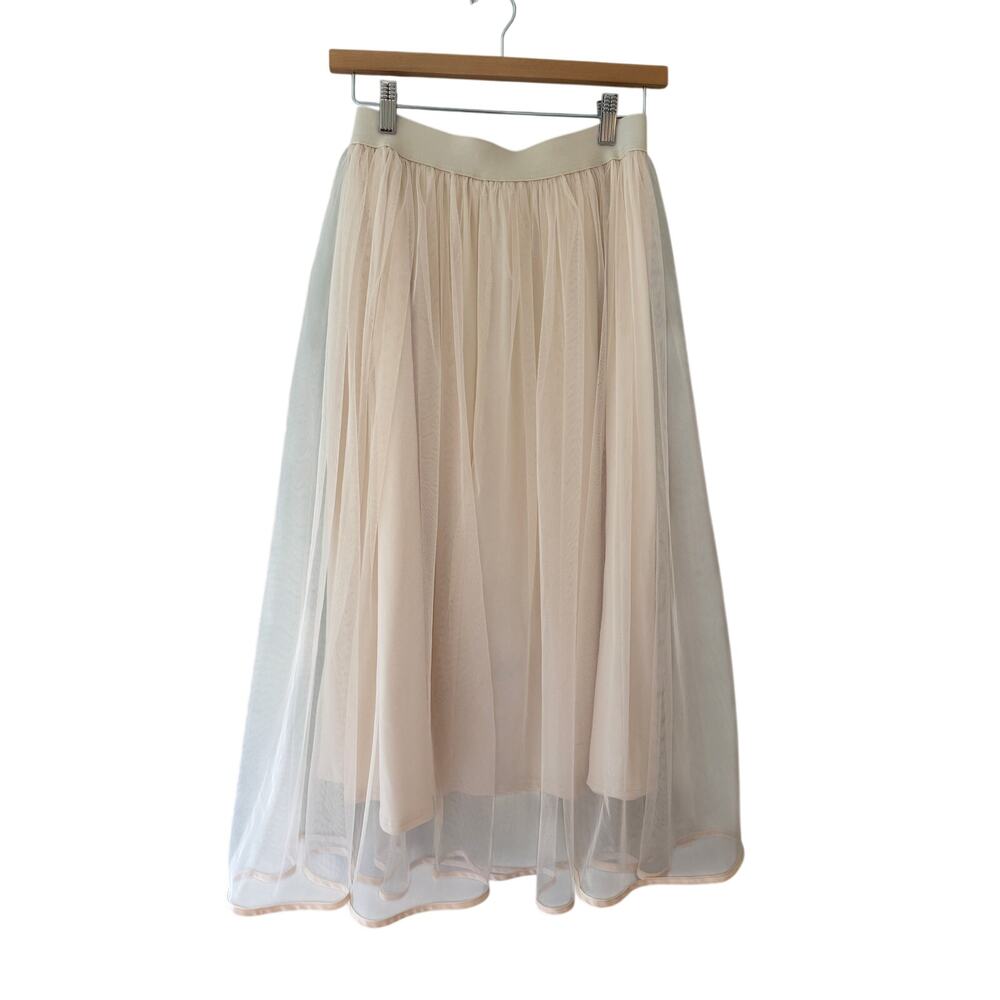 Daze Cream Mesh Maxi Skirt Size M Layered Tulle Romantic Boho Balletcore